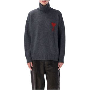 Ami Paris, Heren, Truien, Grijs, Maat: L Wol,