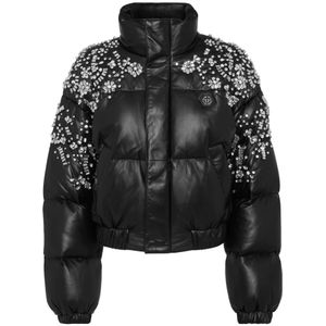 Philipp Plein, Dames, Jassen, Zwart, Maat: XS Leer,