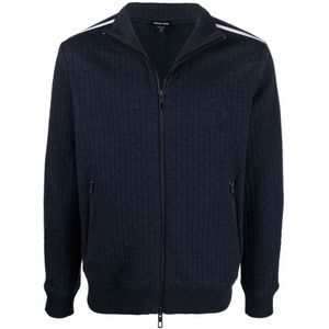 Giorgio Armani, Heren, Sweatshirts & Hoodies, Blauw, Maat: M Katoen,