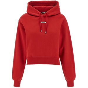Jacquemus, Dames, Sweatshirts & Hoodies, Rood, Maat: XS Katoen,