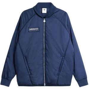 Adidas, Heren, Jassen, Blauw, Maat: XL Satijn,