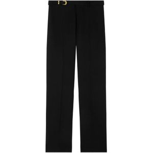 Versace, Heren, Broeken, Zwart, Maat: M Leer,