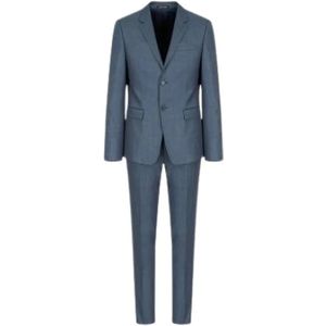 Emporio Armani, Heren, Pakken, Blauw, Maat: L Wol,