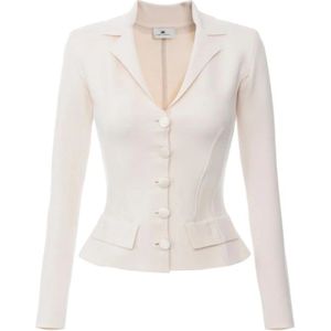 Elisabetta Franchi, Dames, Jassen, Beige, Maat: S Wol,