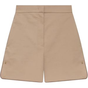 Max Mara, Dames, Korte broeken, Beige, Maat: M Leer,