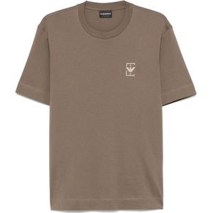 Emporio Armani, Heren, Tops, Bruin, Maat: L Katoen,