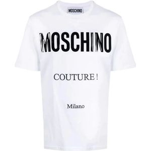 Moschino, Heren, Tops, Wit, Maat: M Katoen,