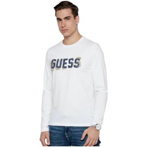 Guess, Heren, Tops, Wit, Maat: XS Katoen,