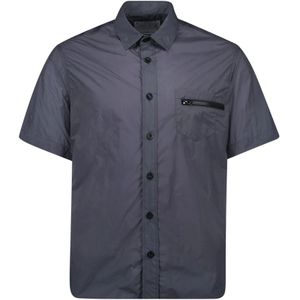 Sacai, Heren, Overhemden, Blauw, Maat: S Nylon,