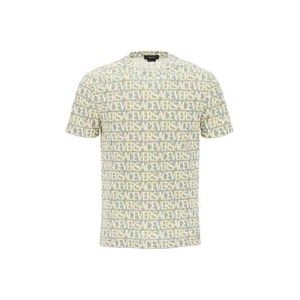 Versace Allover Print Crew-neck T-Shirt , Multicolor , Heren , Maat: S