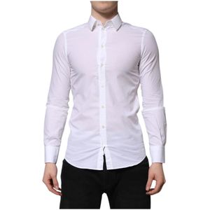 Dolce & Gabbana, Heren, Overhemden, Wit, Maat: XS Katoen,