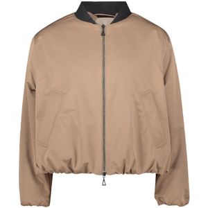 Amber & June - Outdoorjas - Bruin - Blousonstijl - Pluche Voering