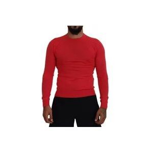 Dsquared2 Rode Wol Crewneck Sweater , Red , Heren , Maat: S