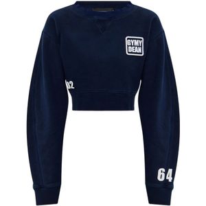 Dsquared2, Dames, Sweatshirts & Hoodies, Blauw, Maat: XS