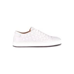 Santoni Witte leren instap sneakers , White , Heren , Maat: 39 1/2 EU