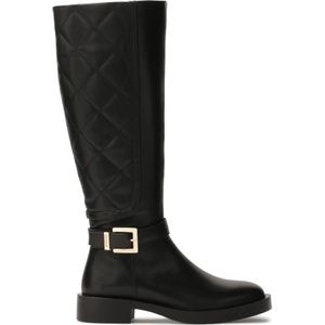 Kazar - Enkellaarsjes - Zwart - Leer - Decoratief Quilten