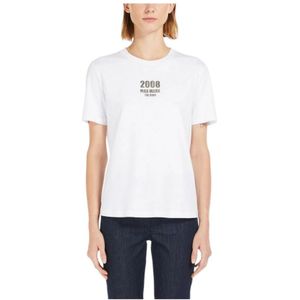 Max Mara Studio, Dames, Tops, Wit, Maat: S Katoen,
