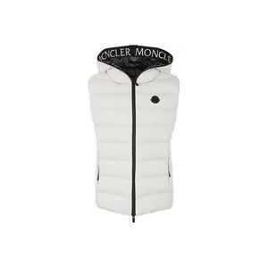 Moncler Beige Aliterse Gilet , White , Dames , Maat: XL