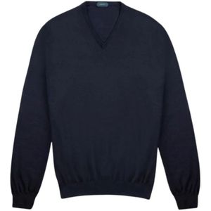 Zanone, Heren, Truien, Blauw, Maat: 2XL Wol,