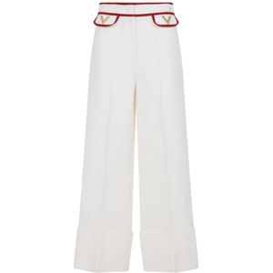 Valentino, Dames, Broeken, Wit, Maat: XS Zijde,
