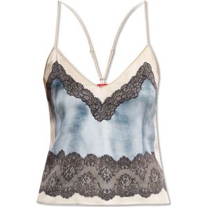 Diesel, Dames, Tops, Blauw, Maat: 2XS Satijn,