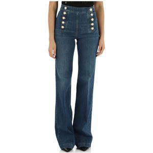 Elisabetta Franchi, Dames, Jeans, Blauw, Maat: W25 Katoen,
