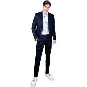 Mauro Grifoni, Heren, Pakken, Blauw, Maat: M Katoen,