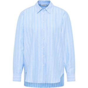Eterna, Dames, Blouses & Shirts, Blauw, Maat: S Linnen,