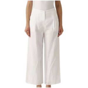 Max Mara, Dames, Broeken, Wit, Maat: XS Linnen,