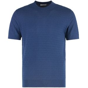 Paolo Pecora, Heren, Truien, Blauw, Maat: S Katoen,