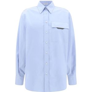 Brunello Cucinelli, Dames, Blouses & Shirts, Blauw, Maat: XS Katoen,