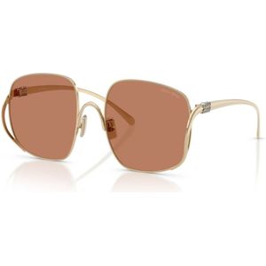 Miu Miu - Metalen Vierkante Zonnebril - Geel - Oversized - 57 mm