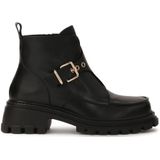 Kazar - Enkellaarsjes - Zwart - Leer