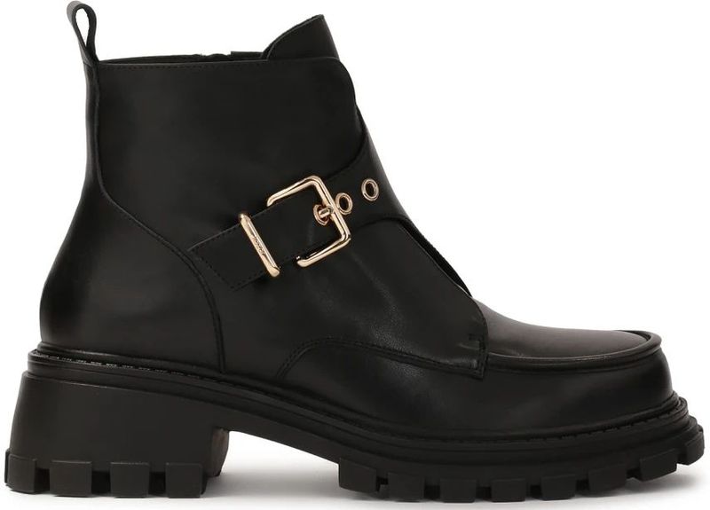 Kazar - Enkellaarsjes - Zwart - Leer