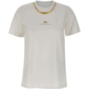 Elisabetta Franchi, Dames, Tops, Wit, Maat: S