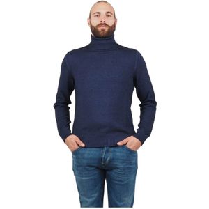 Barba, Heren, Truien, Blauw, Maat: M Wol,