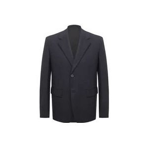 Prada Elegante Wolblend Blazer Jas , Blue , Heren , Maat: XL