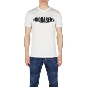 Dsquared2, Heren, Tops, Wit, Maat: S Katoen,