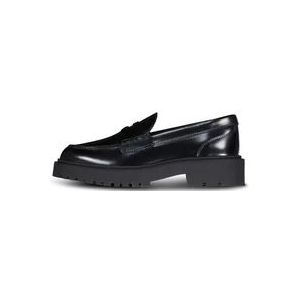 Hogan Klassieke leren Penny Loafers voor dames , Black , Dames , Maat: 41 EU