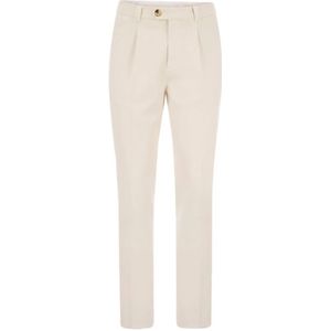 Brunello Cucinelli, Heren, Broeken, Wit, Maat: M Leer,