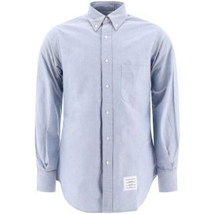 Thom Browne, Heren, Overhemden, Blauw, Maat: S Katoen,