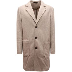 Paolo Pecora, Heren, Mantels, Beige, Maat: M Wol,