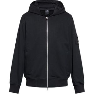 Moose Knuckles, Heren, Sweatshirts & Hoodies, Zwart, Maat: M Katoen,