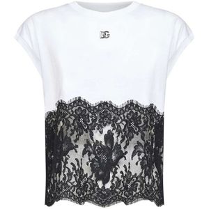 Dolce & Gabbana, Dames, Tops, Wit, Maat: L Jersey,