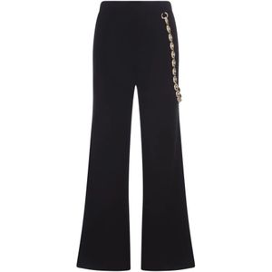 Rabanne, Dames, Broeken, Zwart, Maat: M Wol,