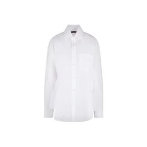 Balenciaga Witte Loose-Fit Poplin Overhemd , White , Dames , Maat: 2XS