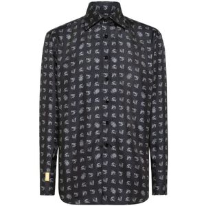 Billionaire, Heren, Overhemden, Zwart, Maat: XS Katoen,