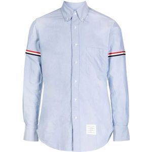 Thom Browne, Heren, Overhemden, Blauw, Maat: S Katoen,