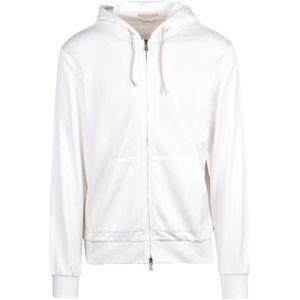 Eleventy, Heren, Sweatshirts & Hoodies, Wit, Maat: S Katoen,