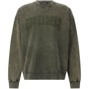 Dsquared2, Heren, Sweatshirts & Hoodies, Groen, Maat: L